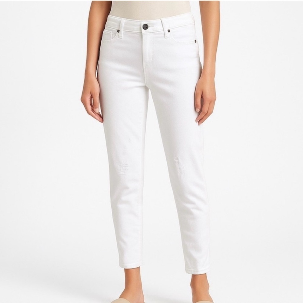 2/$30 Buffalo David Bitton - White Mid Rise Stretch Skinny Ankle Grazer Pants 6